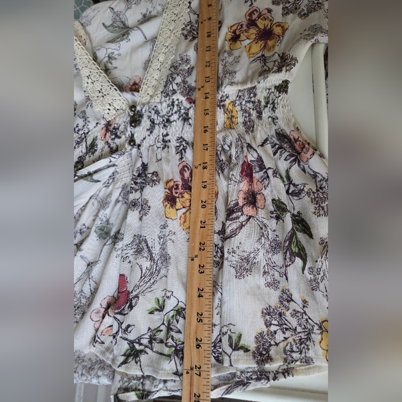 Coco Jamison Boho Floral Lace Trim Women's Rayon Kimono Size Large EUC - Picture 13 of 15